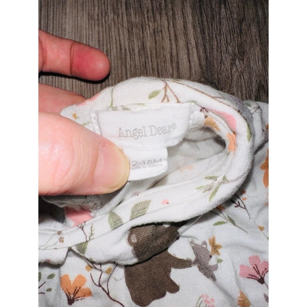 A9‎ Angel Dear Woodland Garden Bodysuit with Peter Pan Collar 12 18 Months